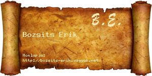 Bozsits Erik névjegykártya