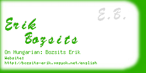 erik bozsits business card